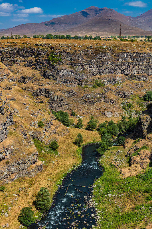 Dzoraget河Lori Berd峡谷全景景观Stepanavan亚美尼亚地标